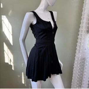 Y2K Diesel Black Zip Up Mini Dress — Double Zipper Utility Fit XXS